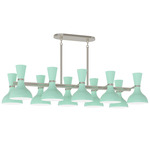 Clare Linear Chandelier - Polished Nickel / Mint