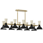 Clare Linear Chandelier - Modern Brass / Obsidian / Bone