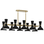 Clare Linear Chandelier - Modern Brass / Obsidian