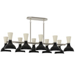 Clare Linear Chandelier - Polished Nickel / Obsidian / Bone