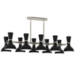 Clare Linear Chandelier - Polished Nickel / Obsidian