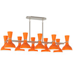 Clare Linear Chandelier - Polished Nickel / Pumpkin