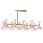 Clare Linear Chandelier - Modern Brass / Rose Water