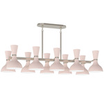 Clare Linear Chandelier - Polished Nickel / Rose Water