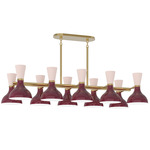 Clare Linear Chandelier - Modern Brass / Sugar Plum / Rose Water