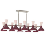 Clare Linear Chandelier - Polished Nickel / Sugar Plum / Rose Water