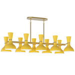 Clare Linear Chandelier - Modern Brass / Sunset