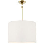 Jack Pendant - Modern Brass / Oyster Fabric / Oyster