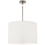 Jack Pendant - Polished Nickel / Oyster Fabric / Oyster