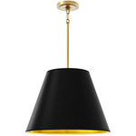Janet Pendant - Modern Brass/Matte Obsidian/Matte Gold / Matte Obsidian / Matte Gold