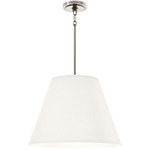 Janet Pendant - Polished Nickel / Oyster Fabric / Shannon Oyster