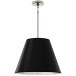 Janet Pendant - Polished Nickel/Matte Obsidian/Matte Silver / Matte Obsidian / Matte Silver