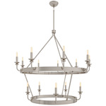 William 2-Tier Chandelier - Polished Nickel / White