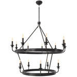 William 2-Tier Chandelier - Deep Patina Bronze / White