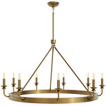 William Chandelier - Lacquered Burnished Brass / White