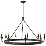 William Chandelier - Deep Patina Bronze / White