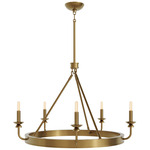 William Chandelier - Lacquered Burnished Brass / White