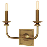 William Double Wall Sconce - Lacquered Burnished Brass / White
