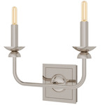 William Double Wall Sconce - Polished Nickel / White