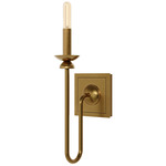 William Curved Wall Sconce - Lacquered Burnished Brass / White