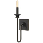 William Curved Wall Sconce - Deep Patina Bronze / White