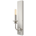 William Tall Back Wall Sconce - Polished Nickel / White