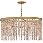 Rubina Convertible Semi Flush Ceiling / Pendant Light - Burnished Gold / Amber