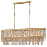 Rubina Linear Chandelier - Burnished Gold / Amber