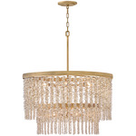 Rubina Tiered Chandelier - Burnished Gold / Amber