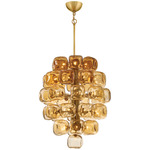 Perriand Chandelier - Brass / Amber / Amber