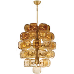Perriand Chandelier - Brass / Amber / Amber