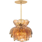 Fantine Pendant - Brass / Amber
