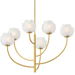 Fantine Chandelier - Brass / White