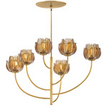 Fantine Chandelier - Brass / Amber