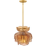 Fantine Pendant - Brass / Amber