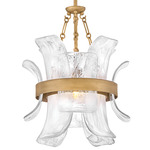 Fleur Pendant - Burnished Gold / White