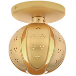 Anthos Convertible Wall / Semi Flush Ceiling Light - Brass / Etched Opal