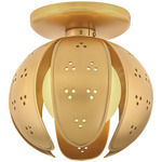 Anthos Convertible Wall / Semi Flush Ceiling Light - Brass / Etched Opal