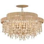 Freya Semi Flush Ceiling Light - Burnished Gold