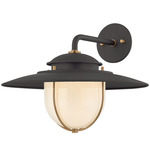 Greentree Outdoor Wall Sconce - Forged Iron / Opal