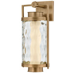 Haddock Outdoor Wall Sconce - Patina Brass / Clear Water