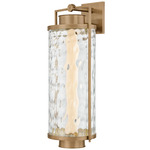 Haddock Outdoor Wall Sconce - Patina Brass / Clear Water