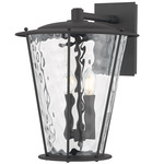 Jantzen Outdoor Wall Sconce - Textured Black / Clear Water