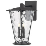 Jantzen Outdoor Wall Sconce - Textured Black / Clear Water
