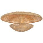 Draco Semi Flush Ceiling Light - Bronze Leaf / Natural Wicker