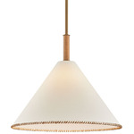 Stoney Pendant - Patina Brass / White Linen
