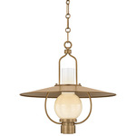 Cahill Pendant - Patina Brass / Opal Seedy