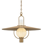 Cahill Pendant - Patina Brass / Opal Seedy