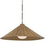 Devlin Outdoor Pendant - Bronze / Natural Wicker