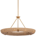 Floyd Chandelier - Patina Gold Leaf / Abaca Rope